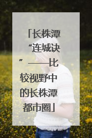 长株潭“连城诀”——比较视野中的长株潭都市圈