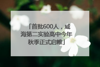 首批600人，威海第二实验高中今年秋季正式启帷