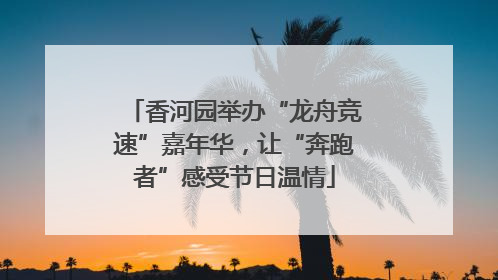 香河园举办“龙舟竞速”嘉年华，让“奔跑者”感受节日温情