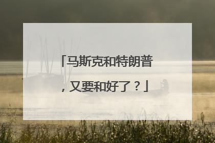 马斯克和特朗普，又要和好了？