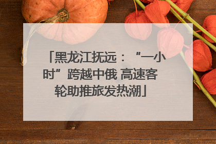 黑龙江抚远：“一小时”跨越中俄 高速客轮助推旅发热潮
