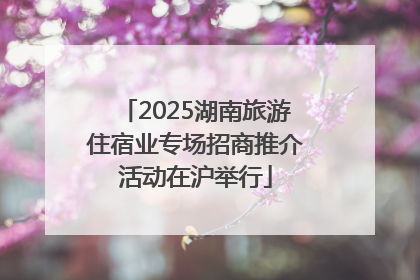 2025湖南旅游住宿业专场招商推介活动在沪举行